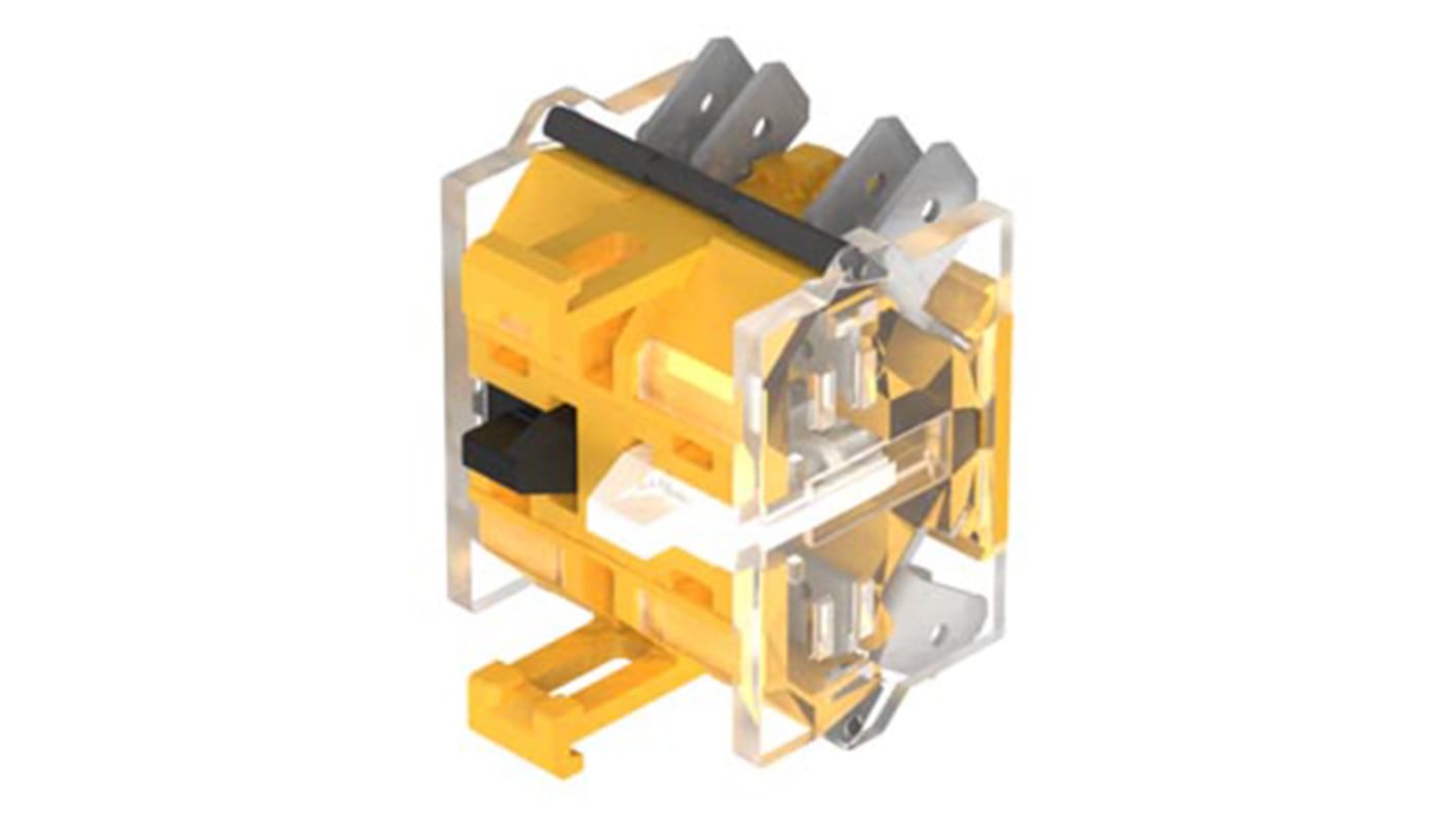 Bloque de contacto de interruptor modular EAO 704.905.5/D, SPDT, 500V ac, terminal Conexión rápida