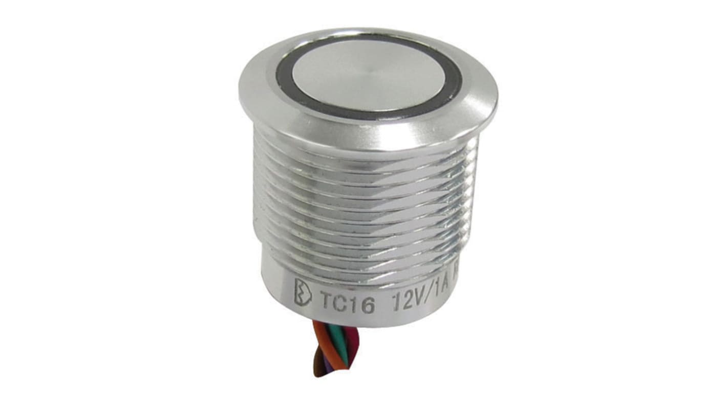 RS PRO 电容式触摸开关, RGBLED发光, 24V 直流, 1A, 闭锁, 瞬时, IP68