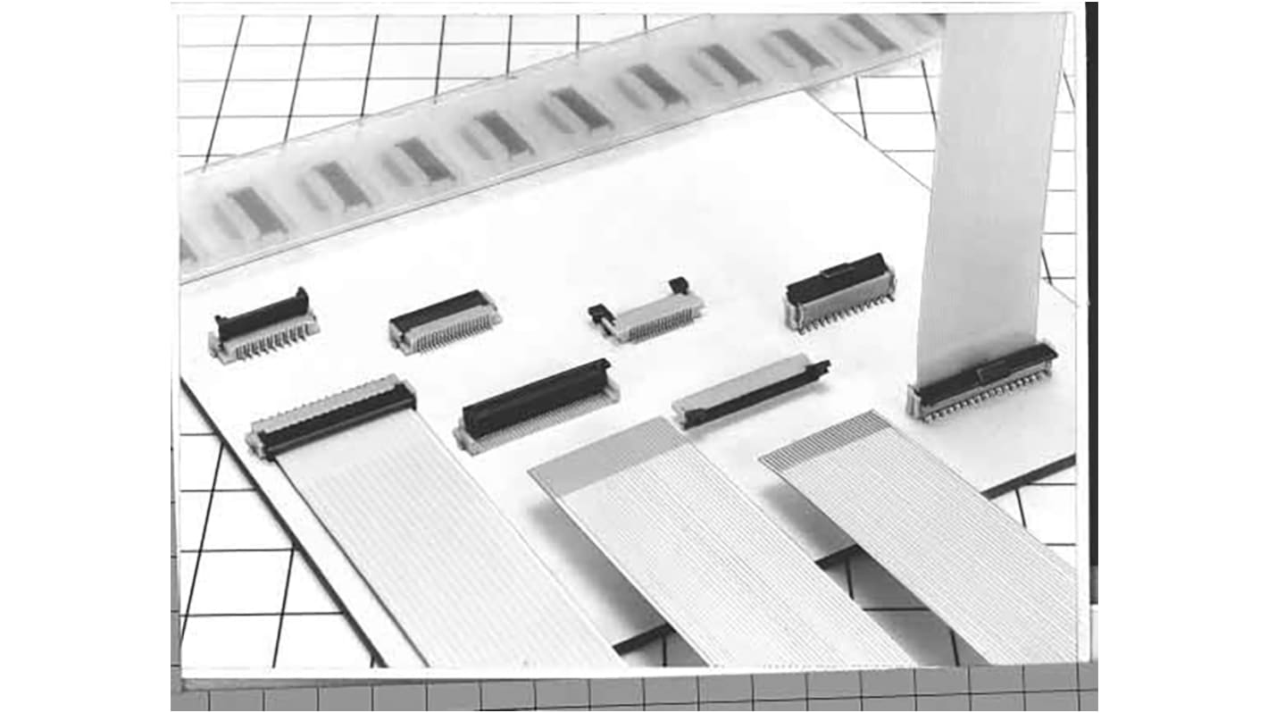 Hirose FPC连接器, 母座, 10p, 0.5mm间距, 单排, SMT安装, 直向, 500mA, 50 V 交流/直流, FH12系列