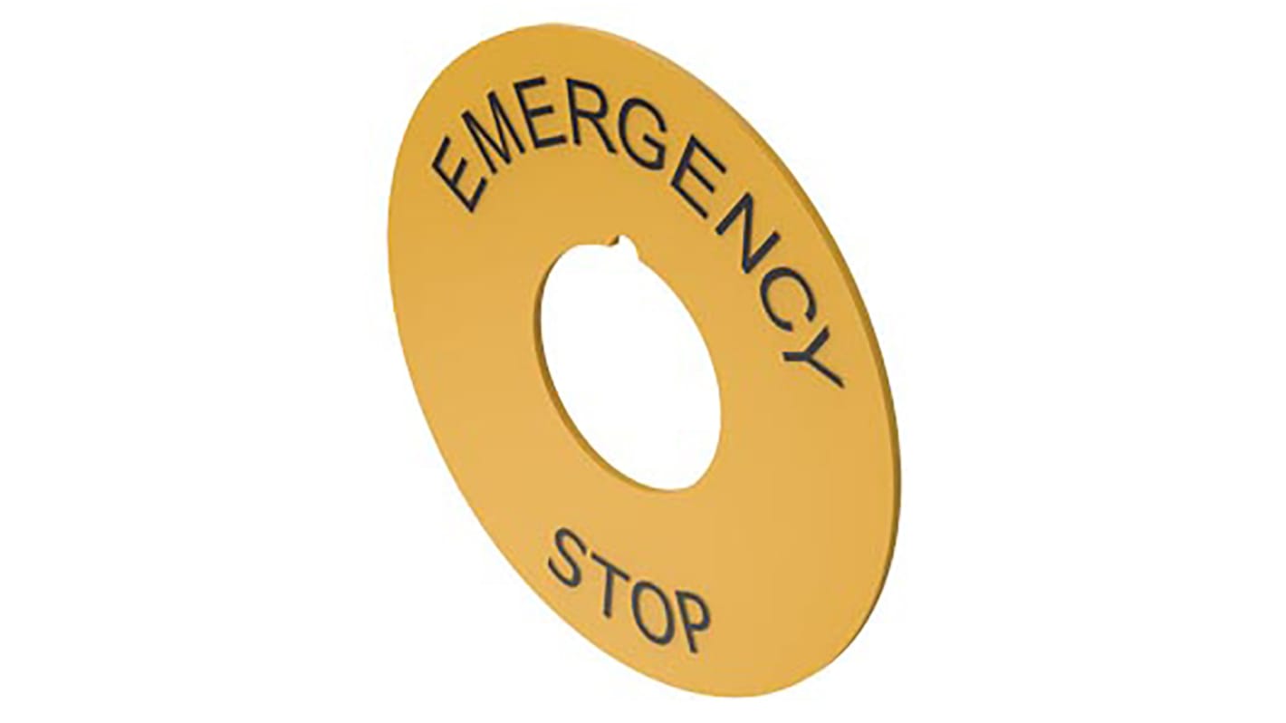 EAO 紧急停止板, "Emergency Stop"文字, 用于61 系列按钮, 61系列