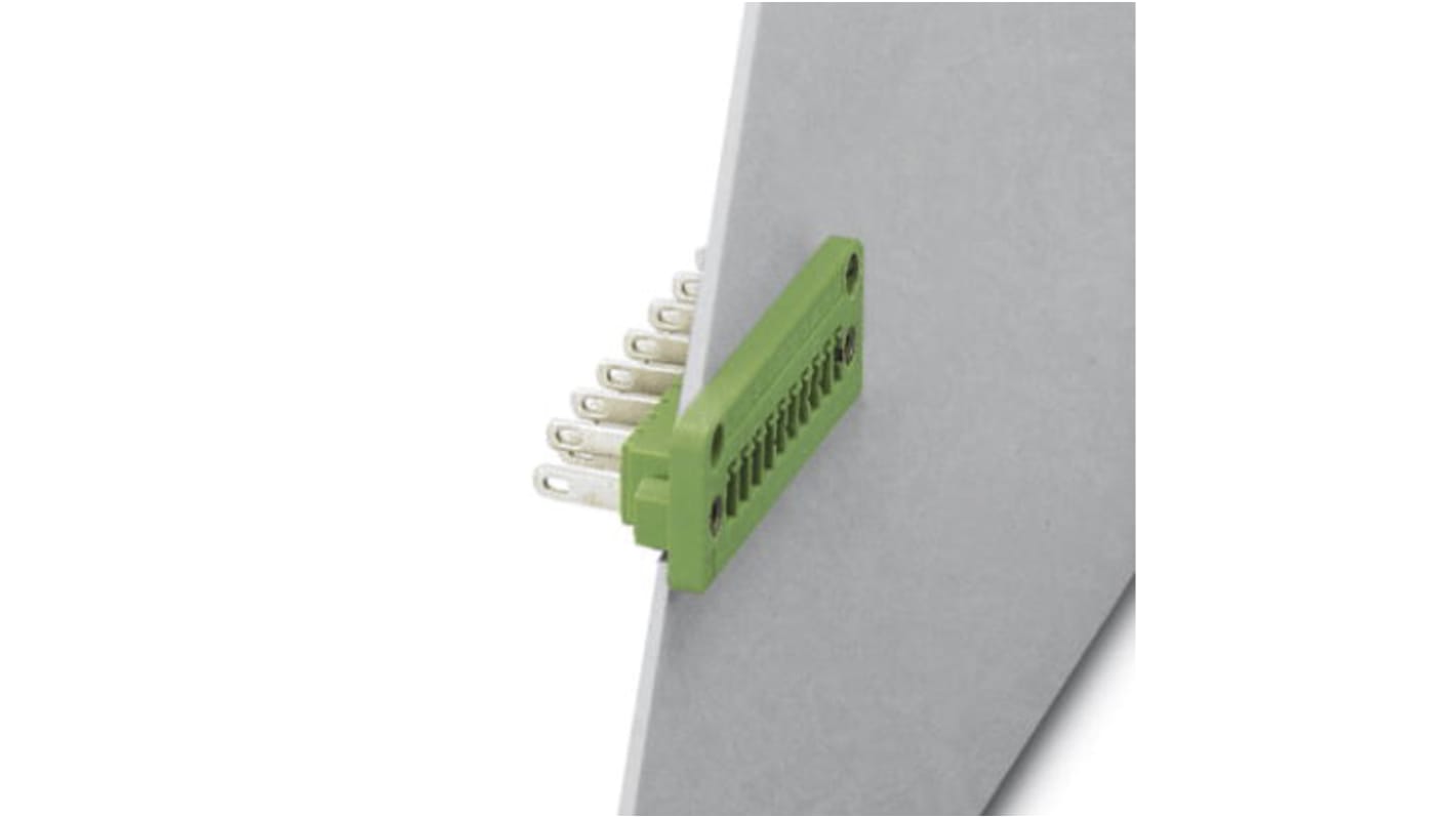 Phoenix Contact 3.81mm Pitch 3 Way Pluggable Terminal Block, Feed Through Header, Panel Mount, Solder/Slip on