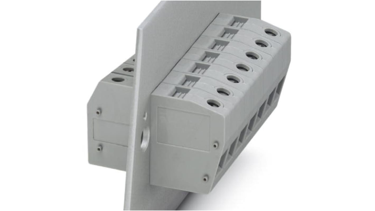 Phoenix Contact HDFK Series Feed Through Terminal Block, 1-Contact, 12.1mm Pitch, Panel Mount, 1-Row, Screw Termination