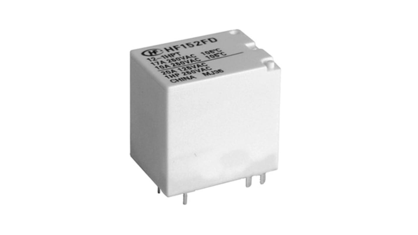 Hongfa Europe GMBH PCB Mount Power Relay, 24V dc Coil, 20A Switching Current, SPST