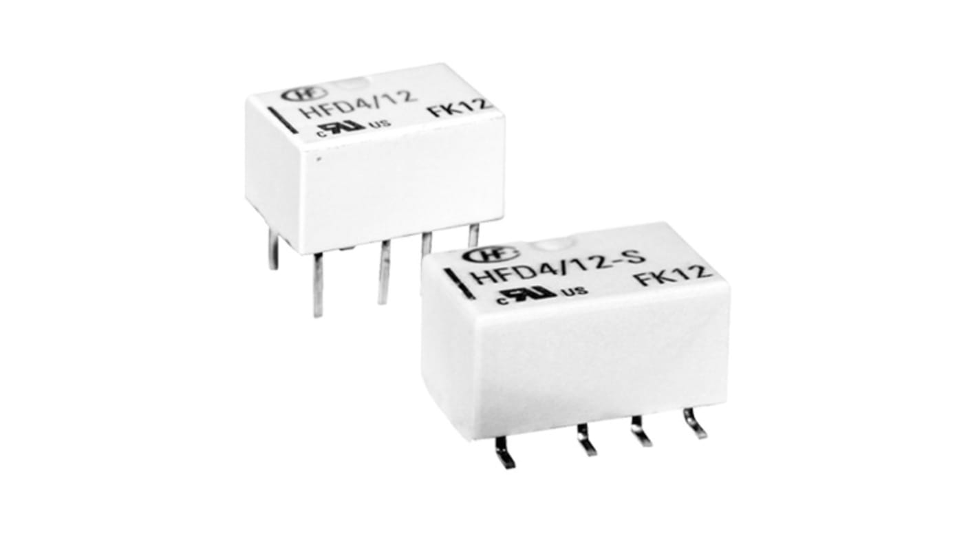 Hongfa Europe GMBH PCB Mount Latching Signal Relay, 24V dc Coil, 2A Switching Current, DPDT