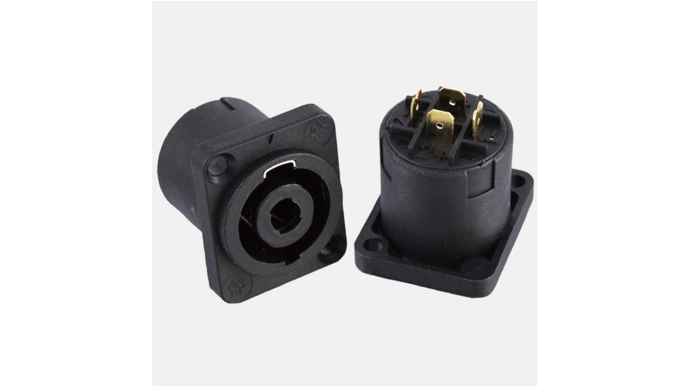 RS PRO Panel Mount Loudspeaker Connector Plug, 4 Way, 1A