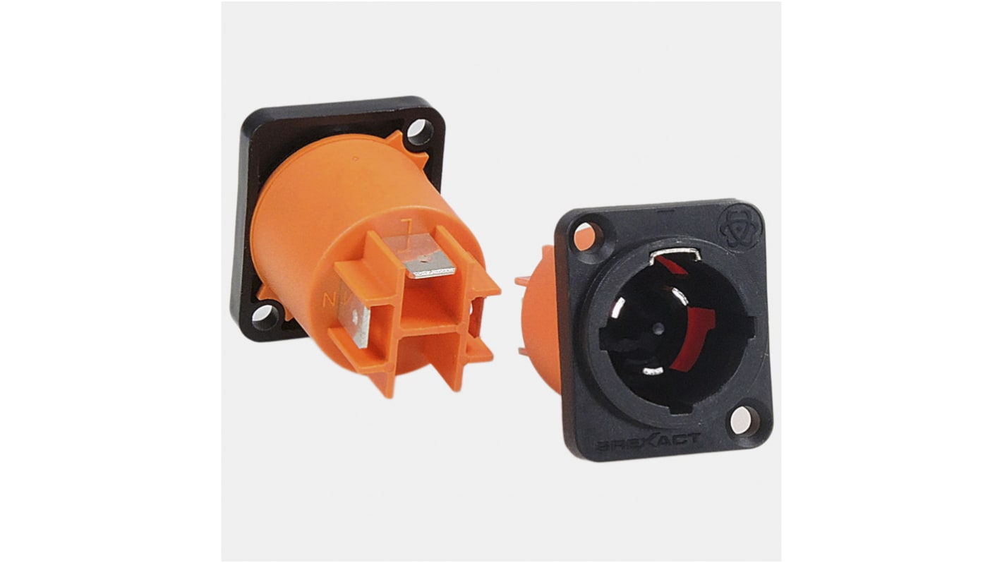 RS PRO Compact Power Connector Panel Mount Plug, 16A, 250 V dc, 500 V dc