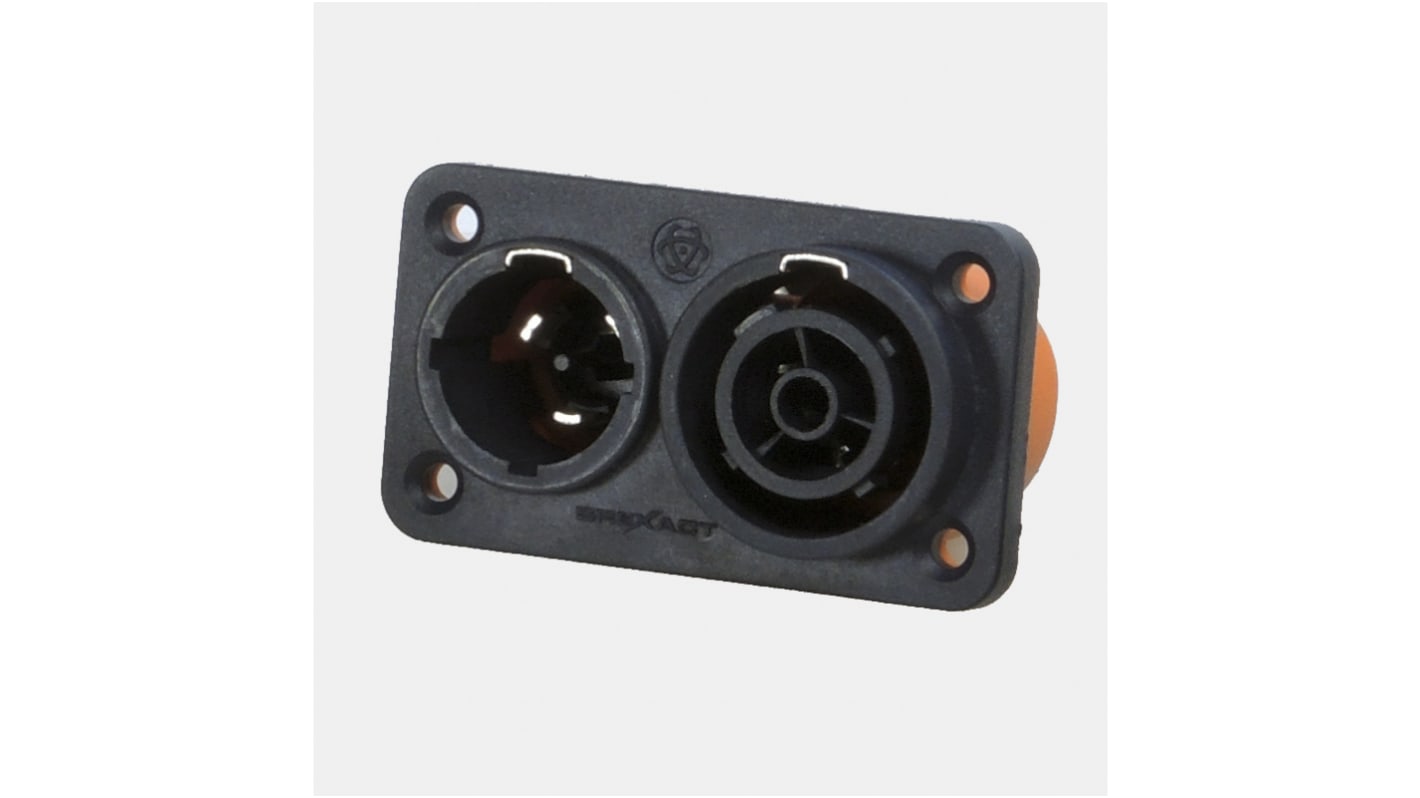 RS PRO Compact Power Connector Panel Mount Plug, Socket, 16A, 250 V dc, 500 V dc