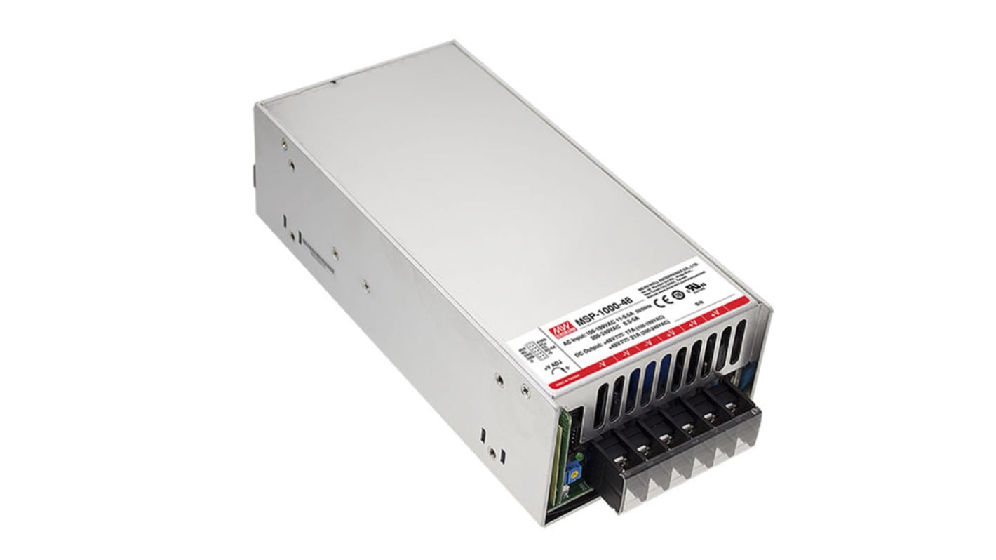 MEAN WELL Switching Power Supply, MSP-1000-48, 48V dc, 21A, 1.008kW, 1 Output, 127 → 370 V dc, 90 → 264 V