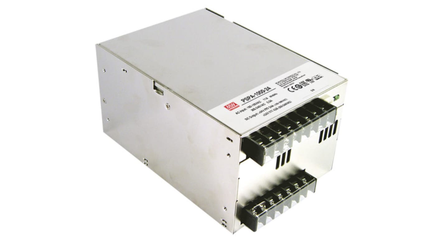 MEAN WELL Switching Power Supply, PSPA-1000-12, 12V dc, 80A, 960W, 1 Output, 127 → 370 V dc, 90 → 264 V