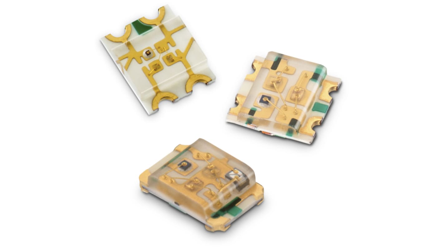 Wurth Elektronik Lysdiode 4 ben trefarvet LED RGB 470 (blå) nm, 525 (grøn) nm, 624 (rød) nm 70 mcd, 112 mcd, 285 mcd