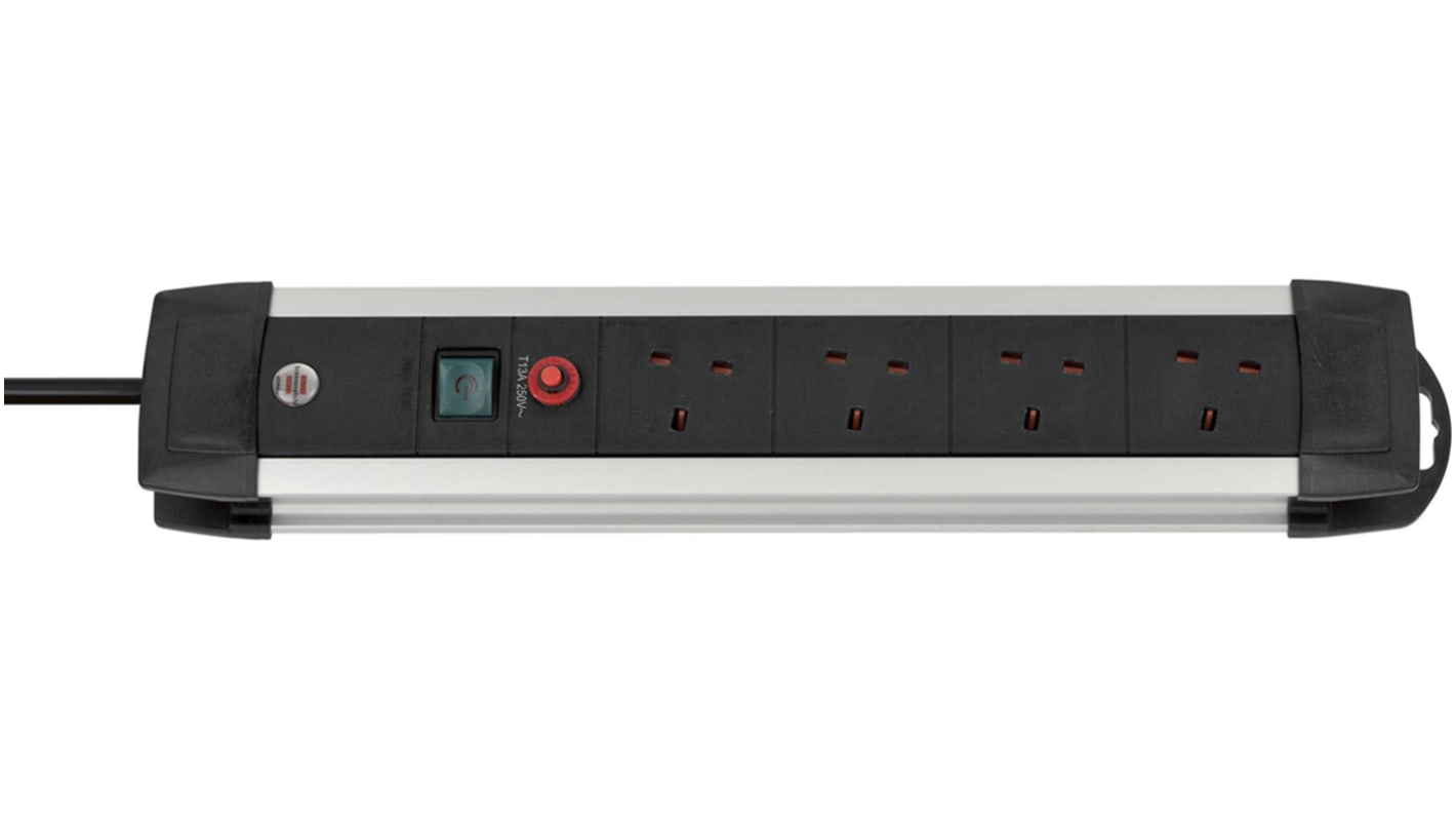 brennenstuhl 3m 4 Socket Type G - British Extension Lead, 220 → 250 V ac, IP20