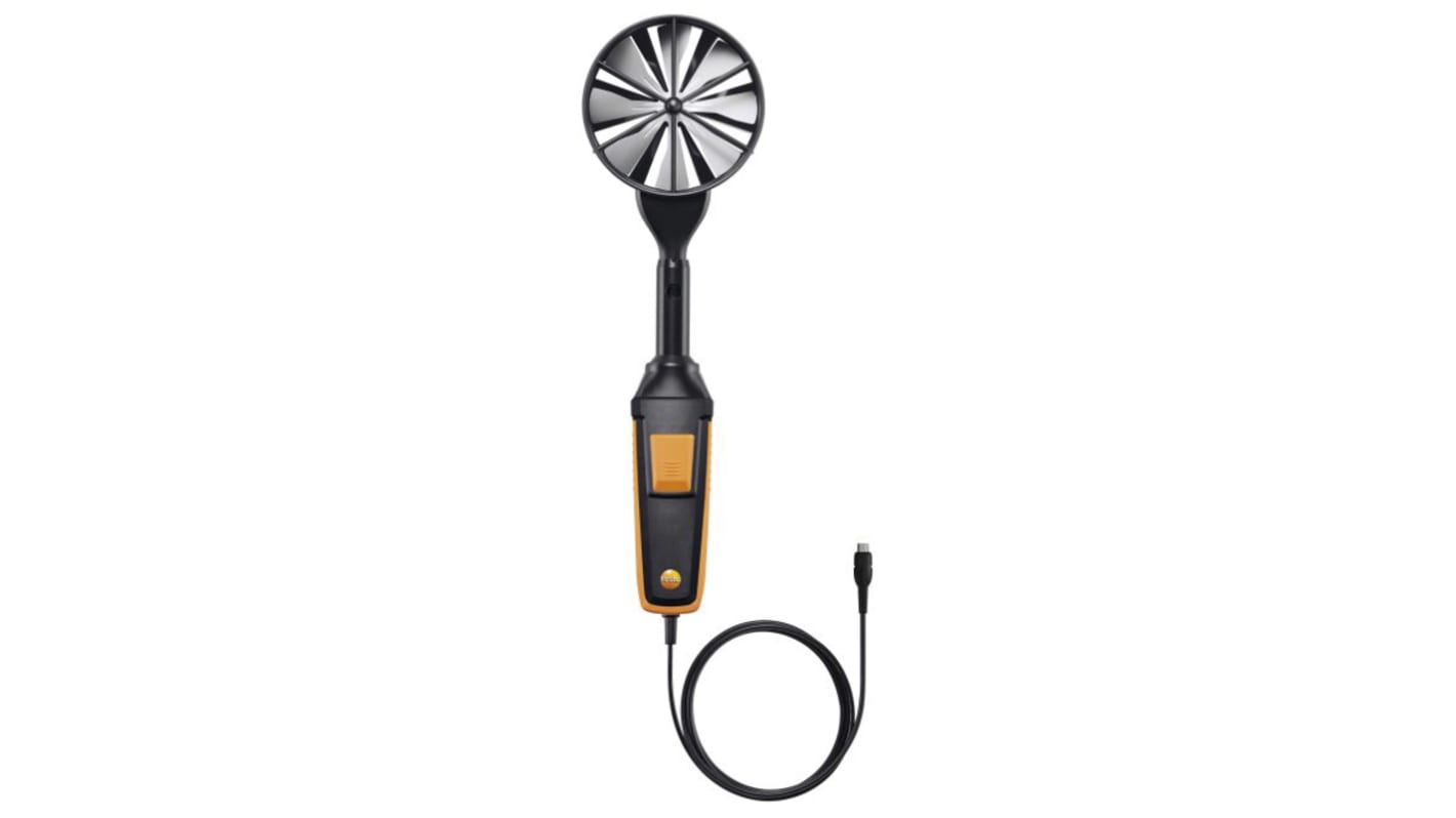 Testo Flügelrad-Sonde, Ø 100 mm Tastkopf bis 15m/s +70°C max.Temp., 0.01m/s, Luftgeschwindigkeit, Temperatur, Luftstrom