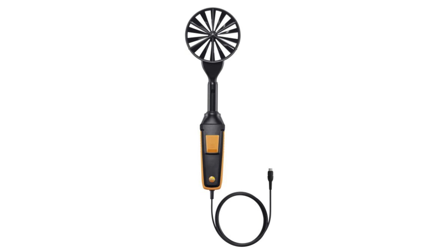 Testo Vane Probe for Air Velocity, Temperature, Volume Flow, +70°C Max