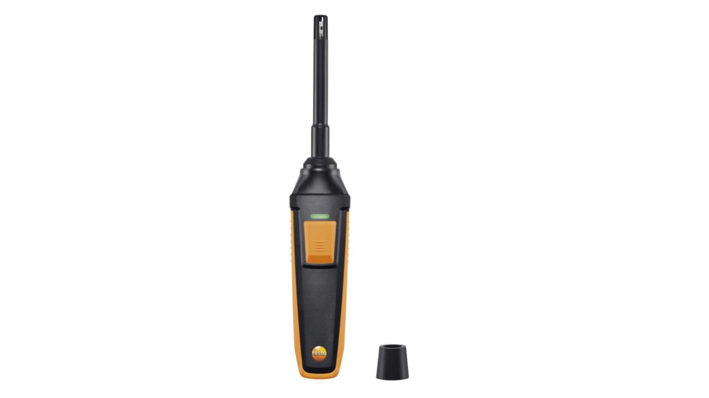 Testo Probe for Humidity, Temperature, +70°C Max, 100%RH Max, Battery-Powered