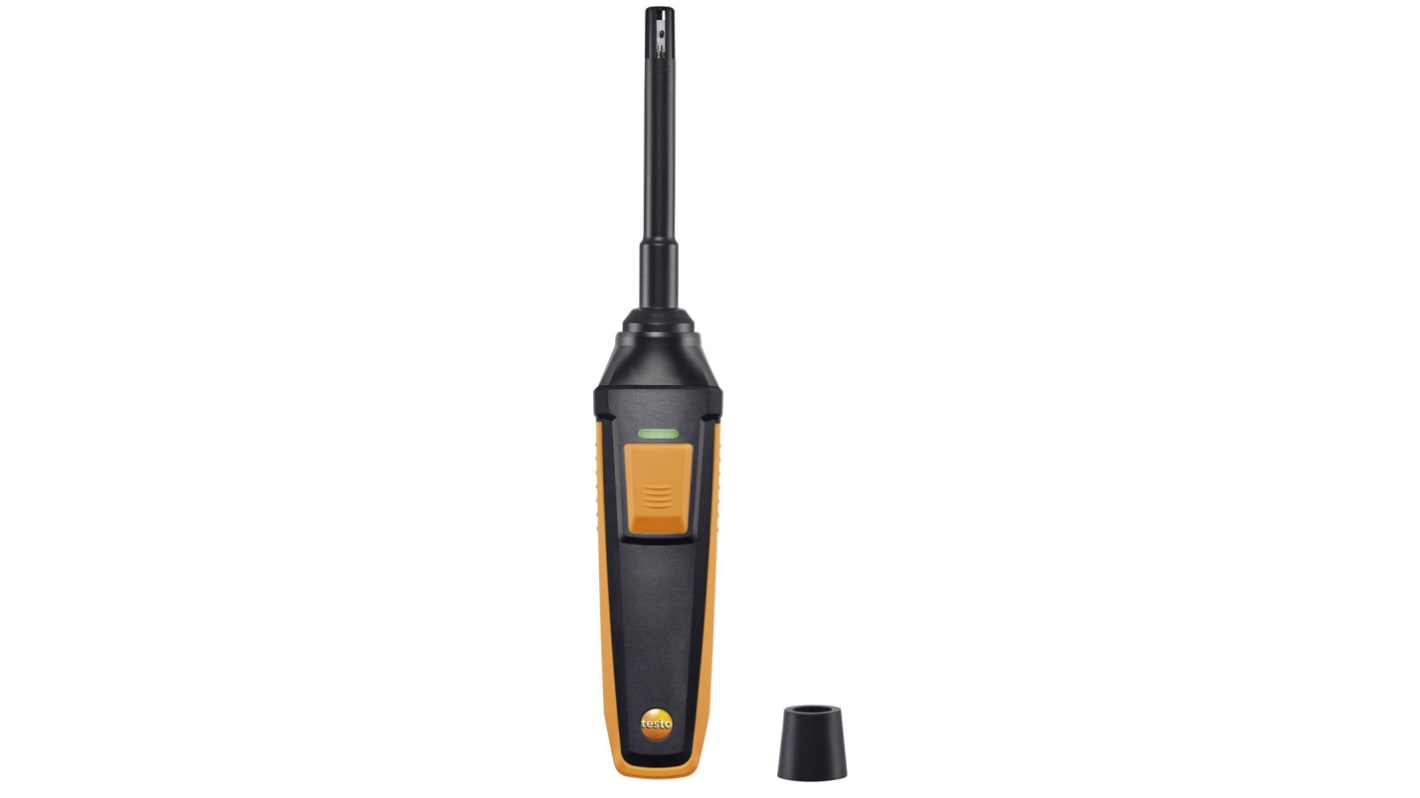Testo Probe for Humidity, Temperature, +70°C Max, 100%RH Max, Battery-Powered