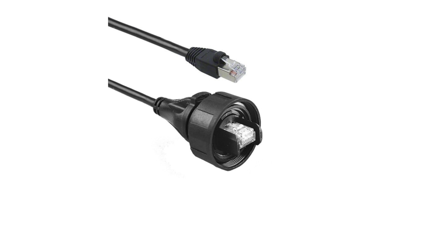 Kabel Ethernet Cat6a długość 2m Z zakończeniem Bulgin Poliuretan, PVC