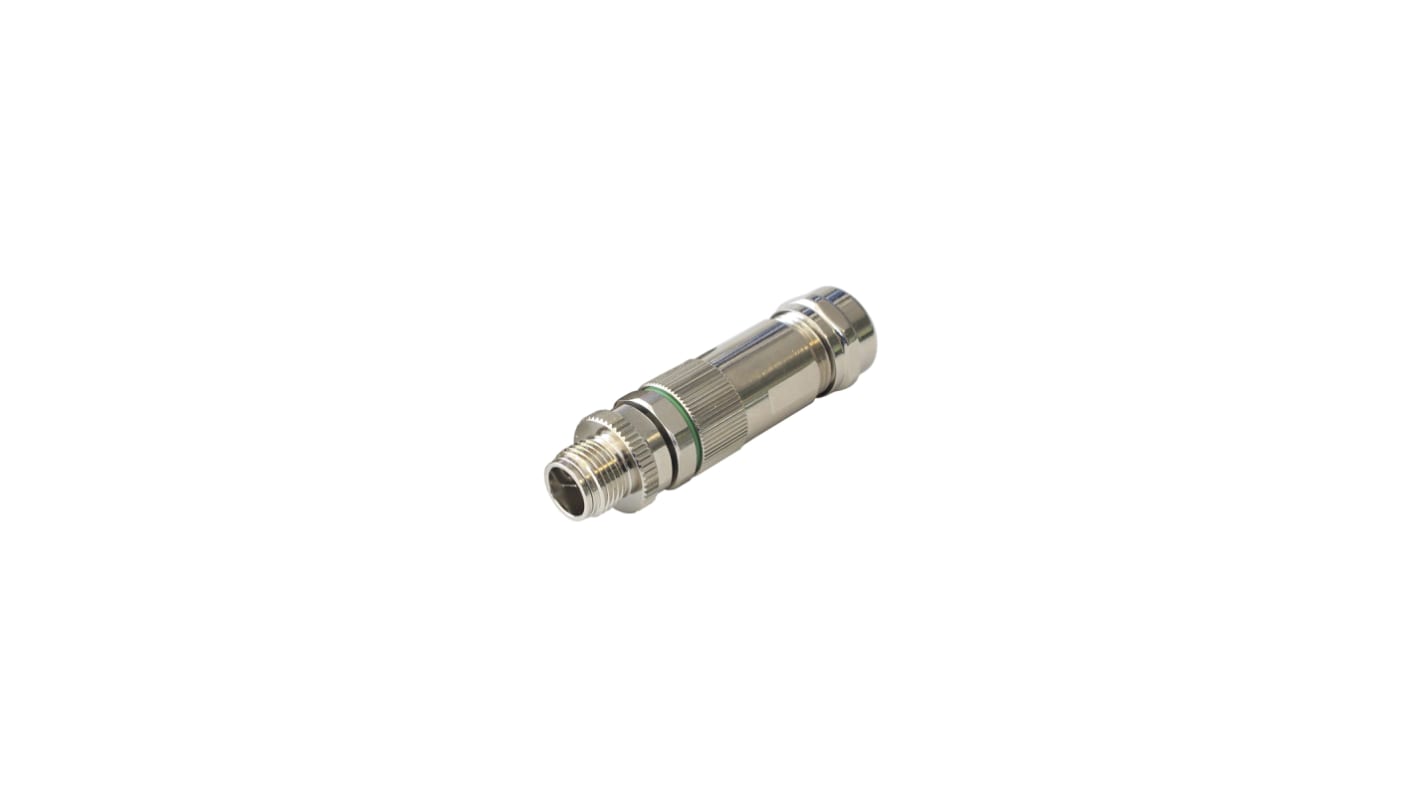 Bulgin Circular Connector, 8 Contacts, Panel Mount, M12 Connector, Plug, Male, IP67, Buccaneer M12 Series