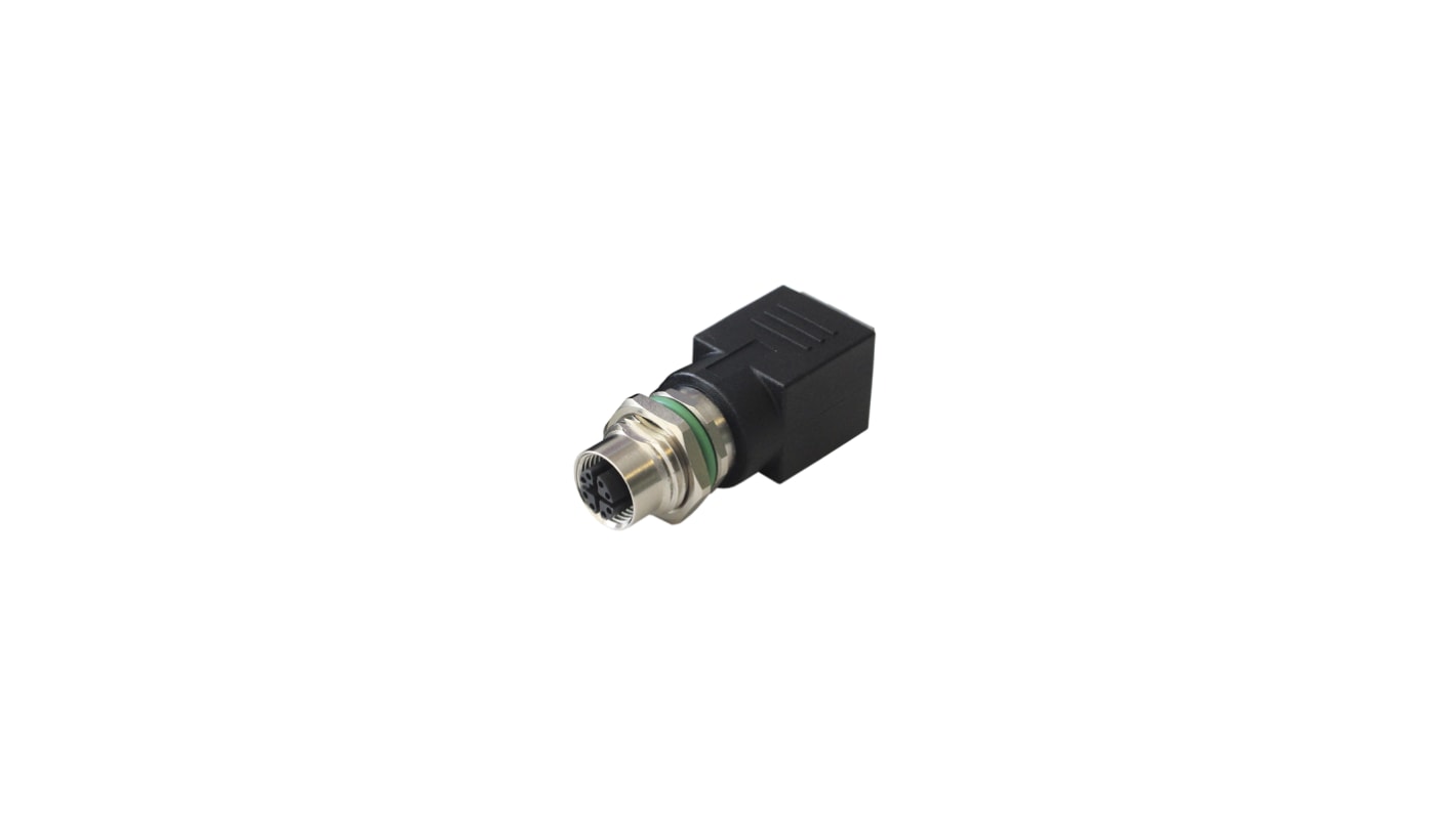 Bulgin Circular Connector, 8 Contacts, Panel Mount, M12 Connector, Socket, Male, IP67, Buccaneer M12 Series