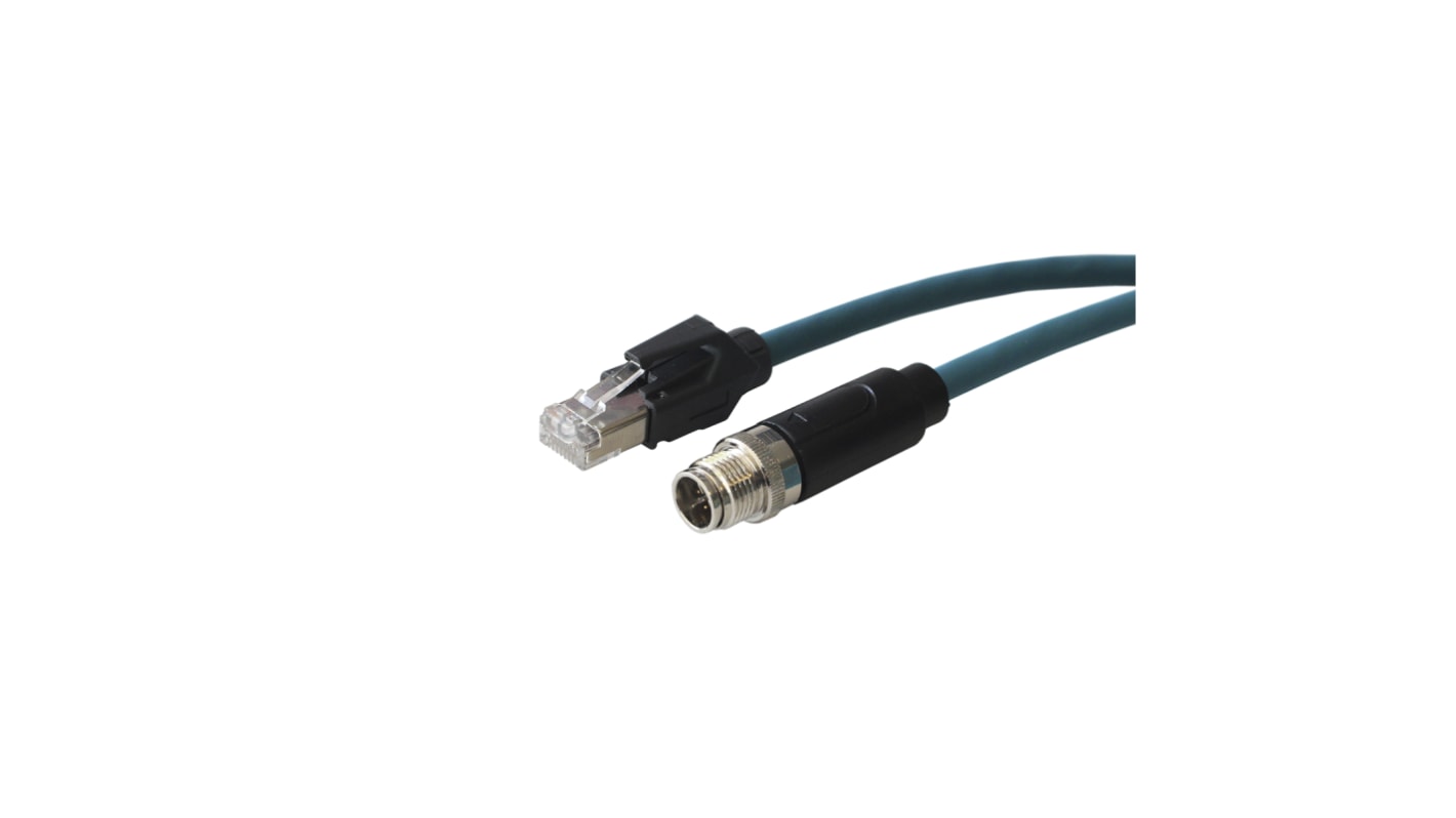 Cable Ethernet Cat6a Bulgin de color Azul, long. 1m, funda de Poliuretano (PUR)