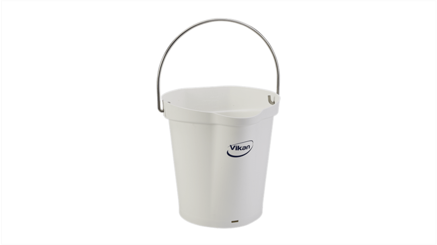 6L Plastic White Bucket With Handle