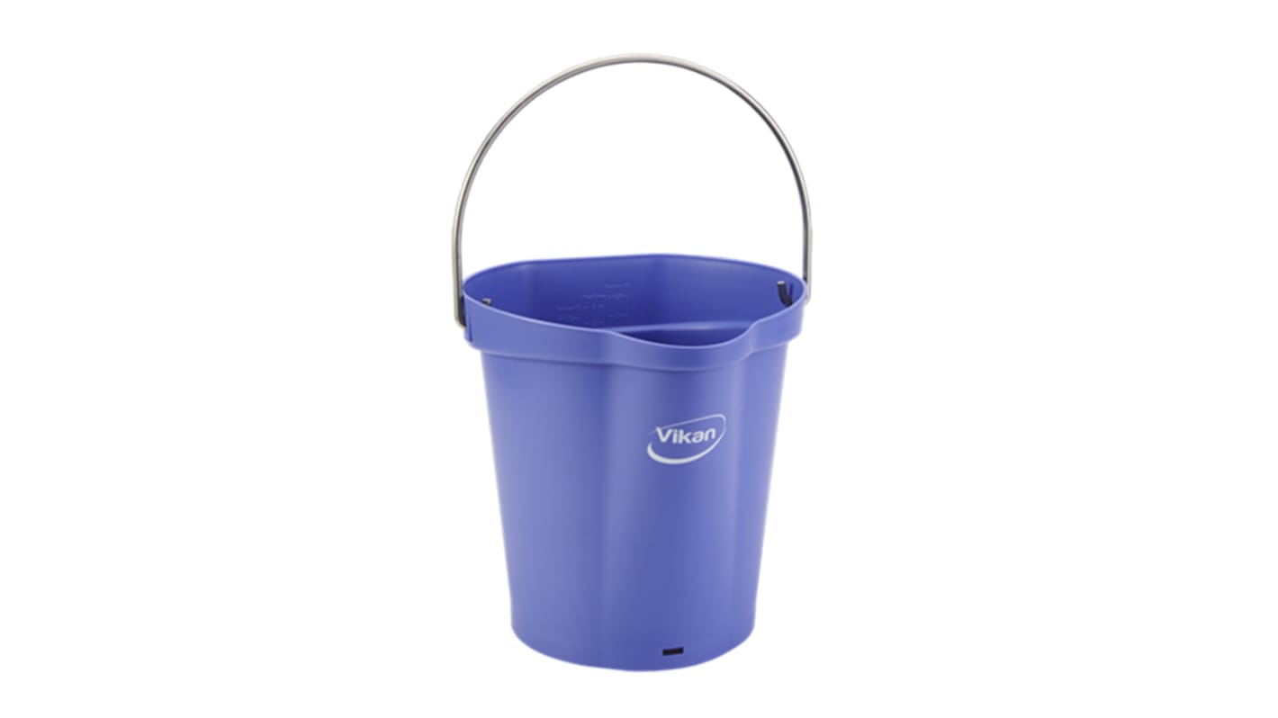 Vikan 紫色塑料水桶, 6L, 带把手