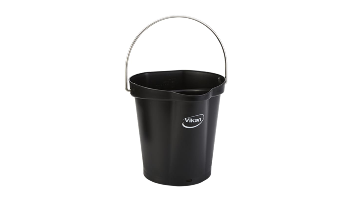 6L Plastic Black Bucket With Handle