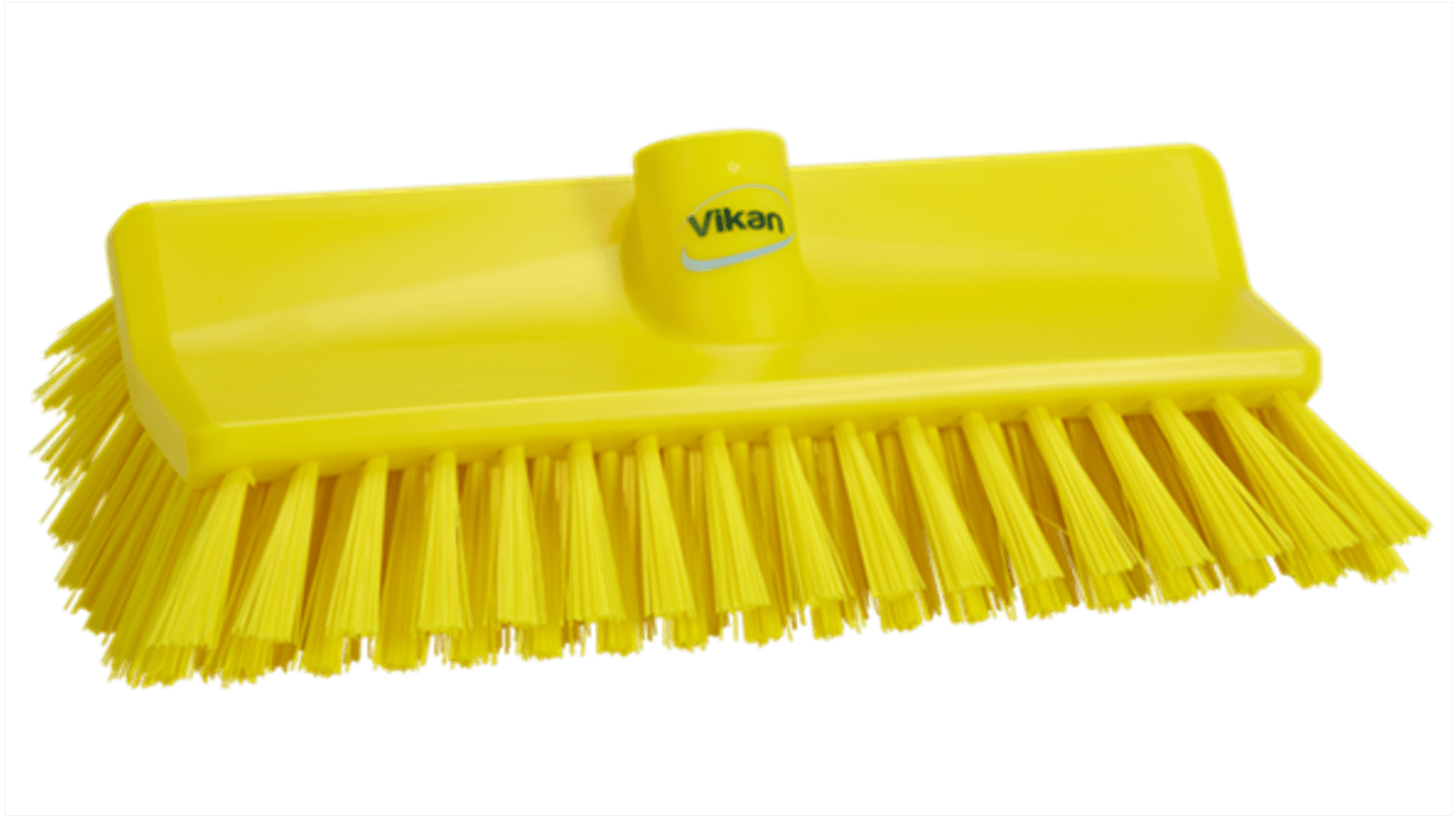 Vikan Medium Bristle Yellow Scrubbing Brush, 41mm bristle length, Polyester bristle material