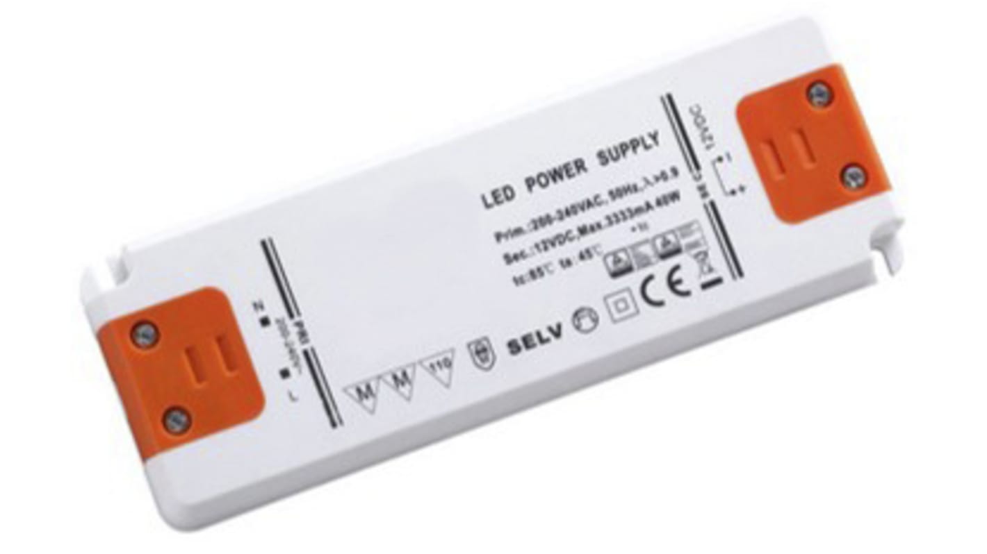 RS PRO LED Driver, 12V Output, 40W Output, 3.33A Output, Constant Voltage