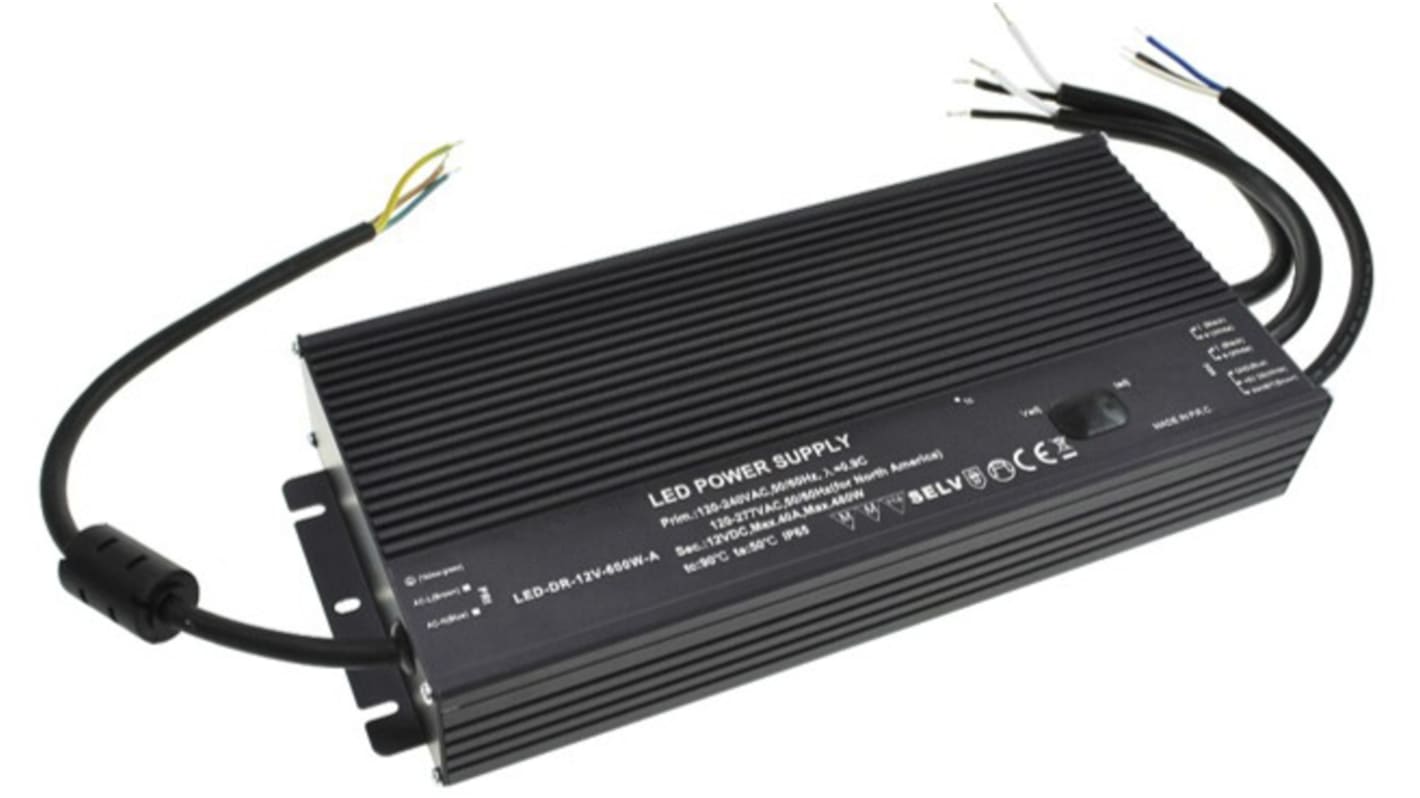 RS PRO LED Driver, 10.2 → 12.6V Output, 600W Output, 40A Output, Constant Voltage