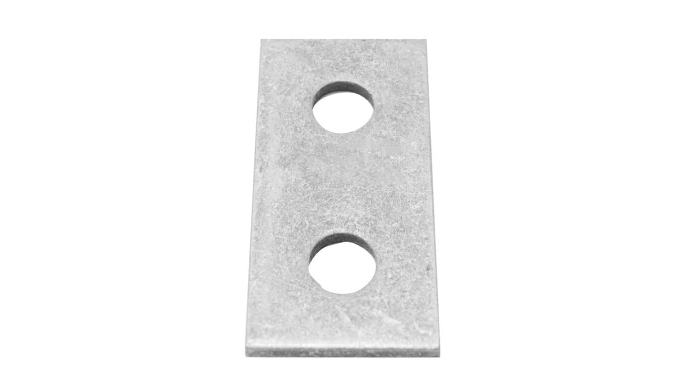 Hot Dipped Galvanised Rectangular Bracket 2 Hole, 14mm Holes, 40 x 84 x 5mm