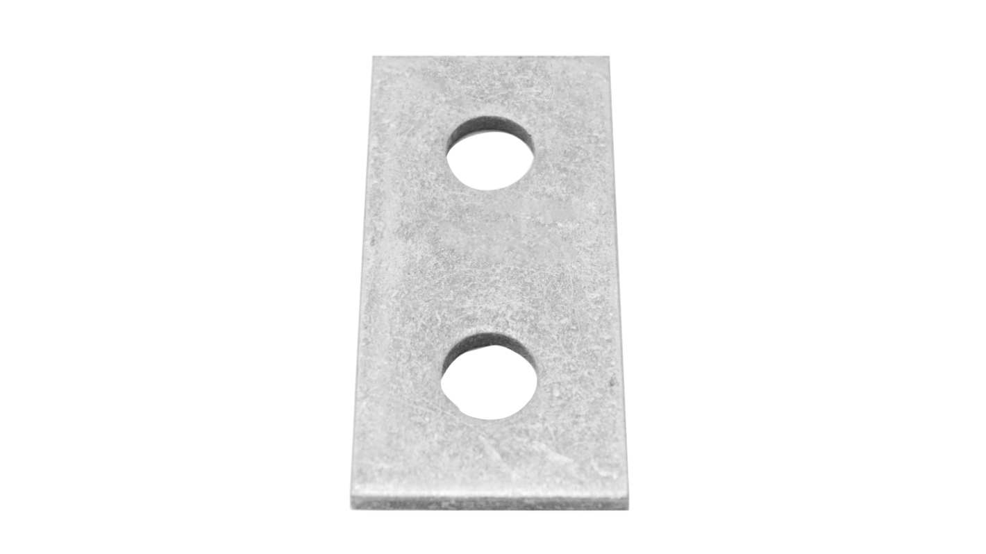 Hot Dipped Galvanised Rectangular Bracket 2 Hole, 14mm Holes, 40 x 84 x 5mm