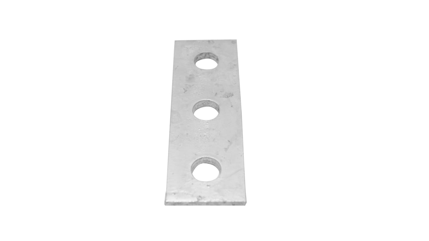 Hot Dipped Galvanised Rectangular Bracket 3 Hole, 14mm Holes, 40 x 126 x 5mm