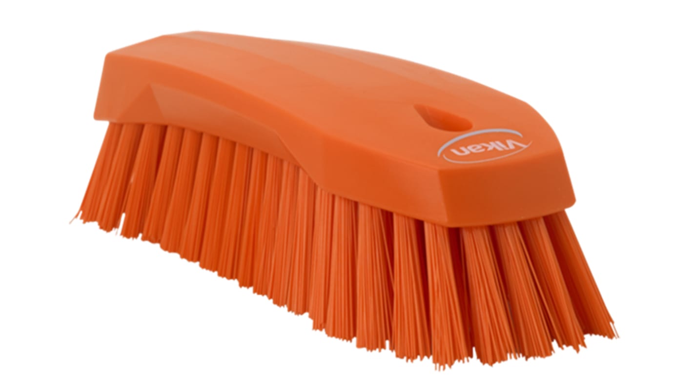 Vikan Hard Bristle Orange Scrubbing Brush, 36mm bristle length, Polyester bristle material