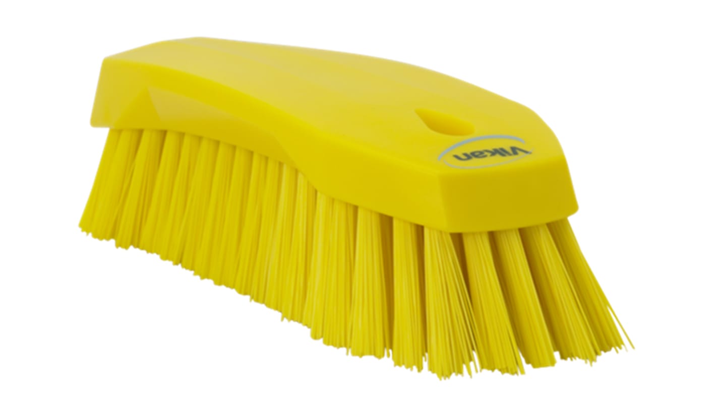 Vikan Hard Bristle Yellow Scrubbing Brush, 36mm bristle length, Polyester bristle material