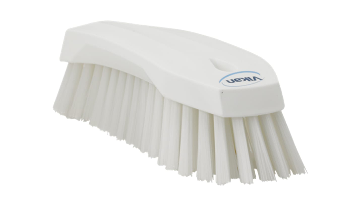 Vikan Hard Bristle White Scrubbing Brush, 36mm bristle length, Polyester bristle material