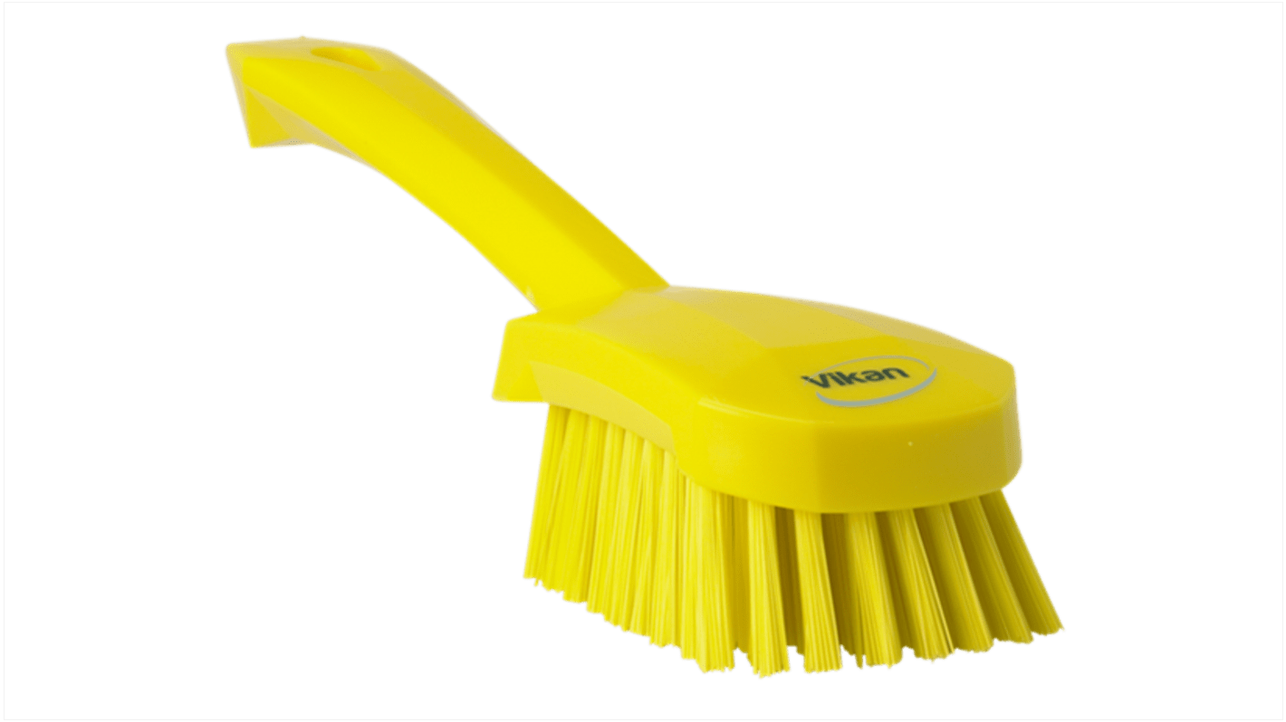 Vikan Hard Bristle Yellow Scrubbing Brush, 36mm bristle length, Polyester bristle material