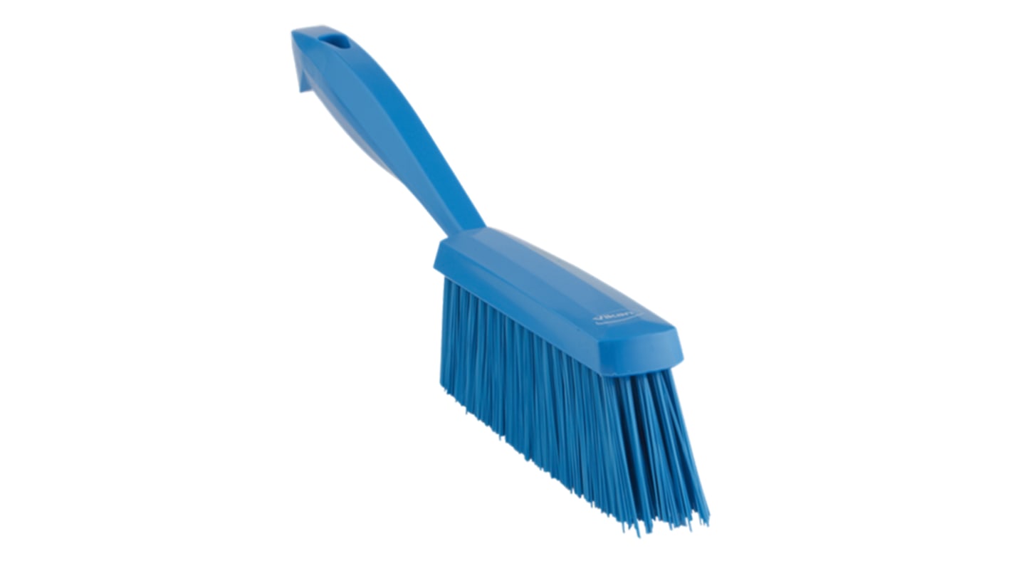 Vikan 300mm Bürste mit Polyester-Borsten Handbürste, Mittelhart Blau, Borsten L. 50mm Lebensmitteltauglich für
