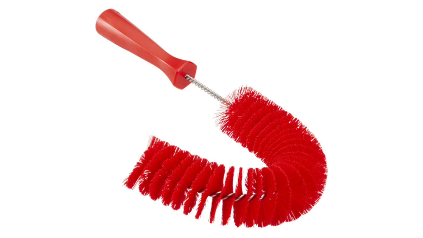 Vikan Medium Bristle Red Scrubbing Brush, Polyester bristle material