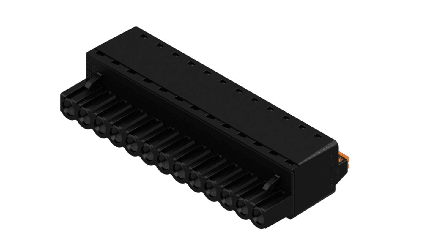 Weidmuller, 5.08mm Pitch, BLF 5.08, 13 Way, , Pluggable Terminal Block, Plug, Through Hole, Push In Termination,