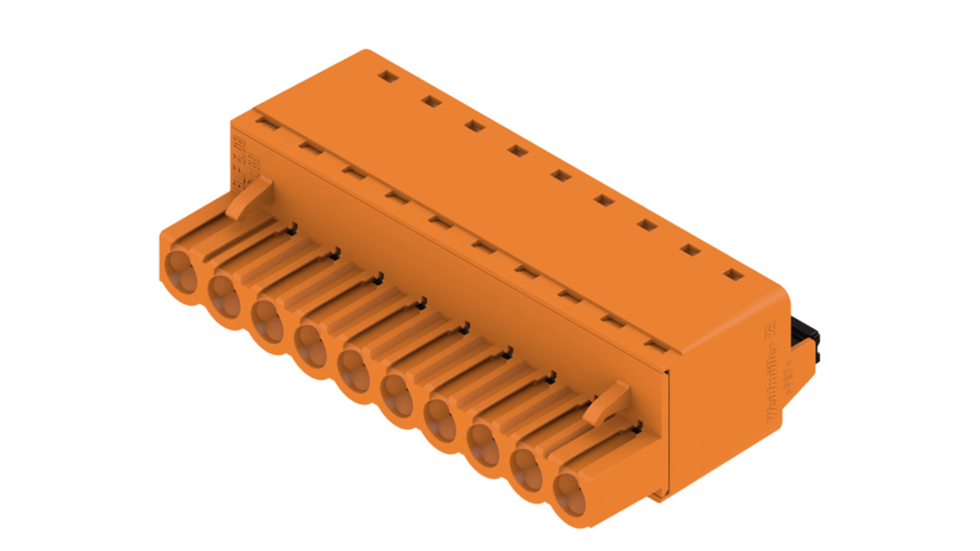Weidmuller, 5.08mm Pitch, BLF 5.08, 10 Way, , Pluggable Terminal Block, Plug, Through Hole, Push In Termination,