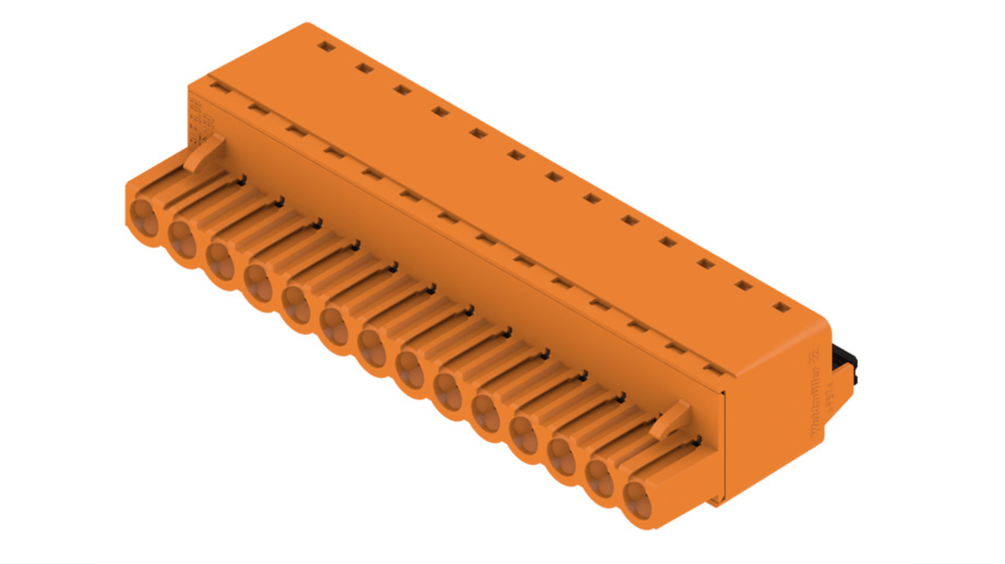 Weidmuller, 5.08mm Pitch, BLF 5.08, 14 Way, , Pluggable Terminal Block, Plug, Through Hole, Push In Termination,