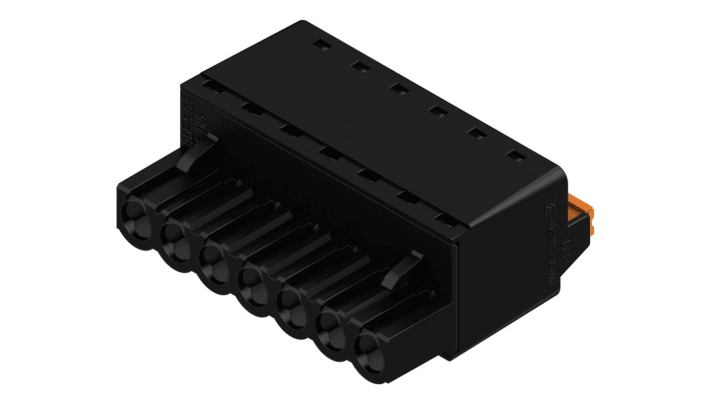 Weidmuller, 5.08mm Pitch, BLF 5.08, 7 Way, , Pluggable Terminal Block, Plug, Through Hole, Push In Termination,