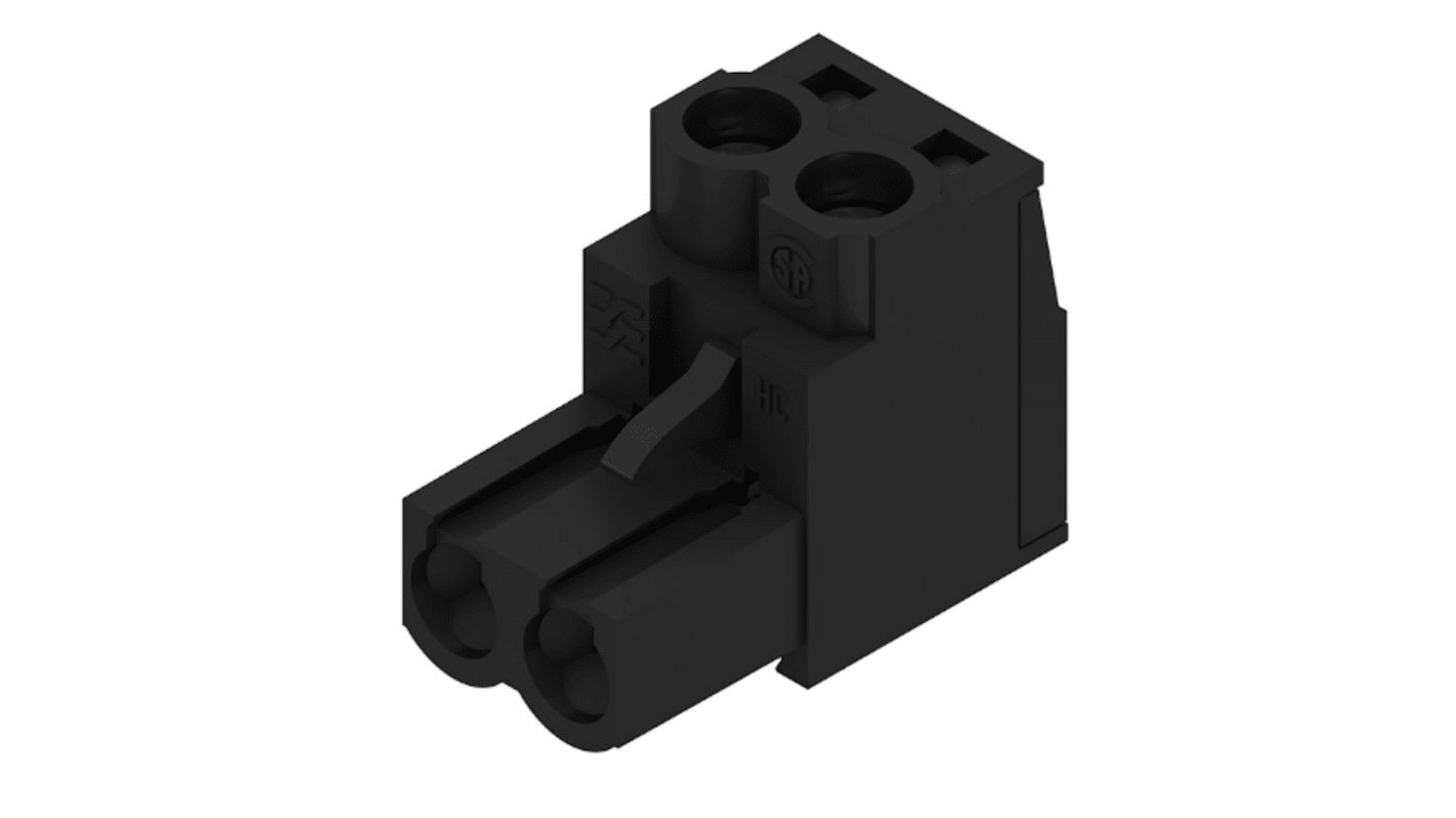 Weidmuller 5.08mm Pitch 2 Way Right Angle Pluggable Terminal Block, Plug, Through Hole, Screw Termination