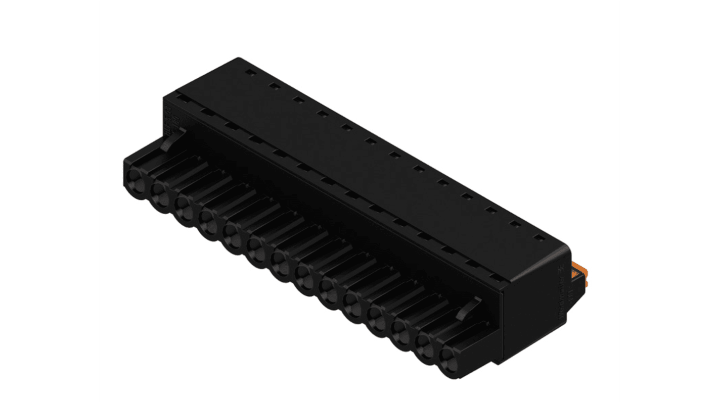 Weidmuller, 5.08mm Pitch, BLF 5.08, 14 Way, , Pluggable Terminal Block, Plug, Through Hole, Push In Termination,