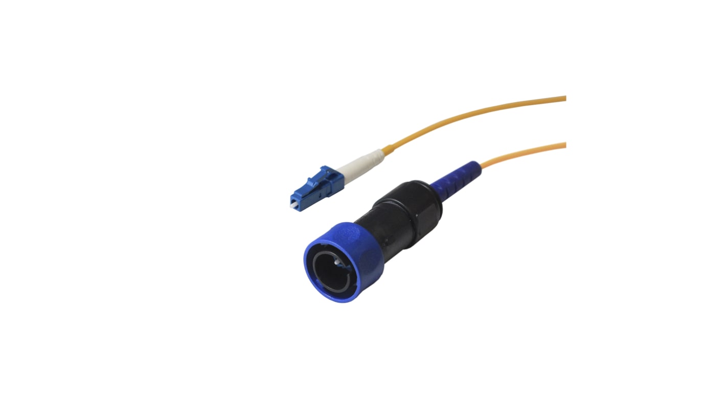 Bulgin LC to LC Simplex Single Mode OS1 Fibre Optic Cable, 9.5/125μm, Yellow, 10m