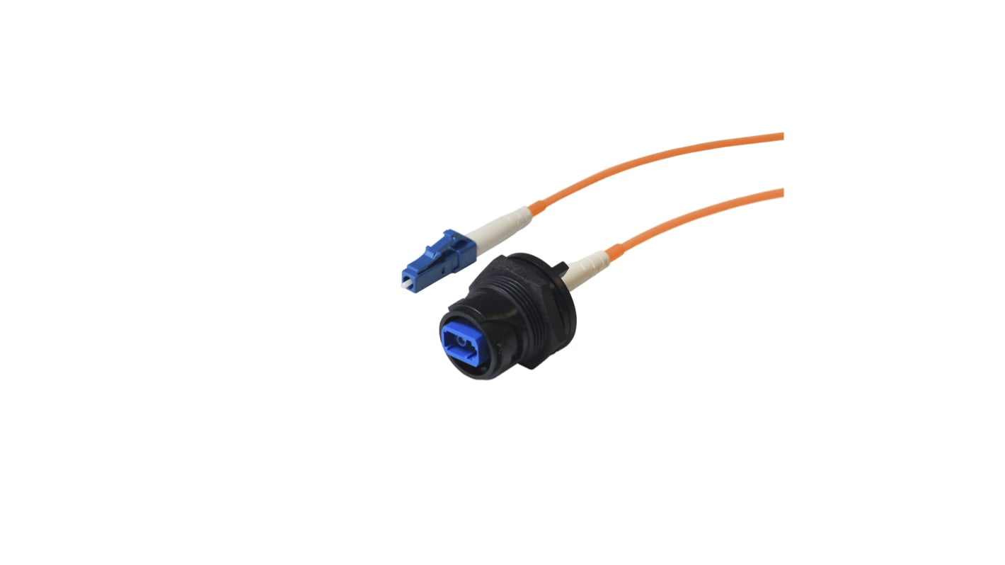 Cable de fibra óptica Bulgin OM1 serie 4000, con A: LC, con B: LC, long. 1m, funda de PVC Naranja
