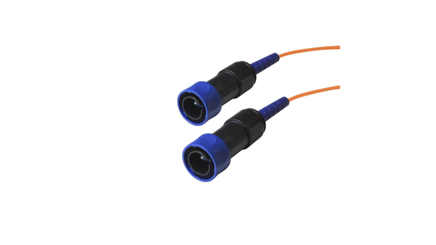 Bulgin OM1 Multi Mode OM1 Fibre Optic Cable, 62.5/125μm, Orange, 5m