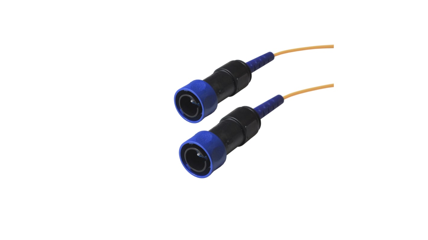 Bulgin LC to LC Simplex Single Mode OS1 Fibre Optic Cable, 9.5/125μm, Yellow, 25m