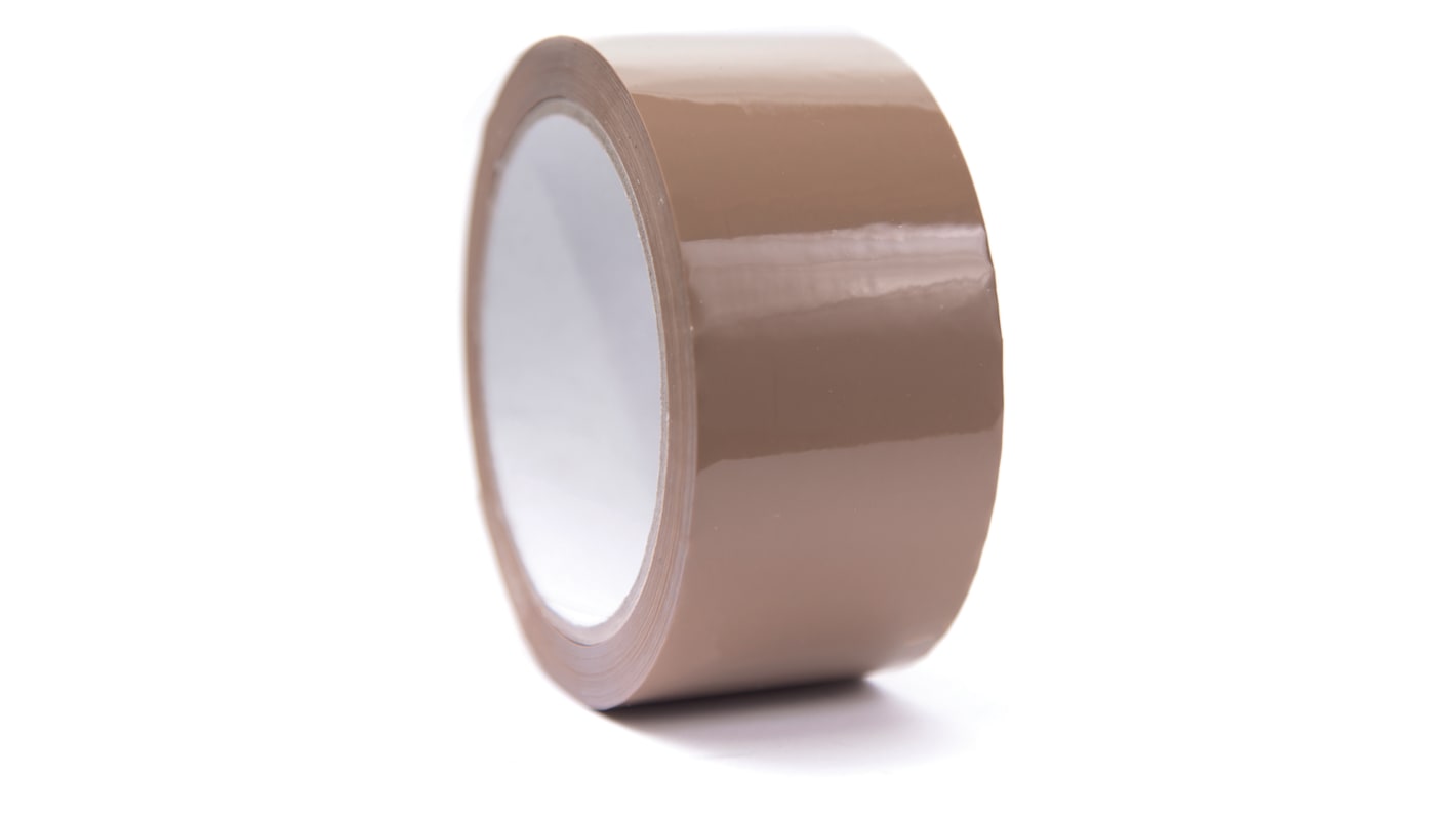 RS PRO Brown Packing Tape, 66m x 48mm