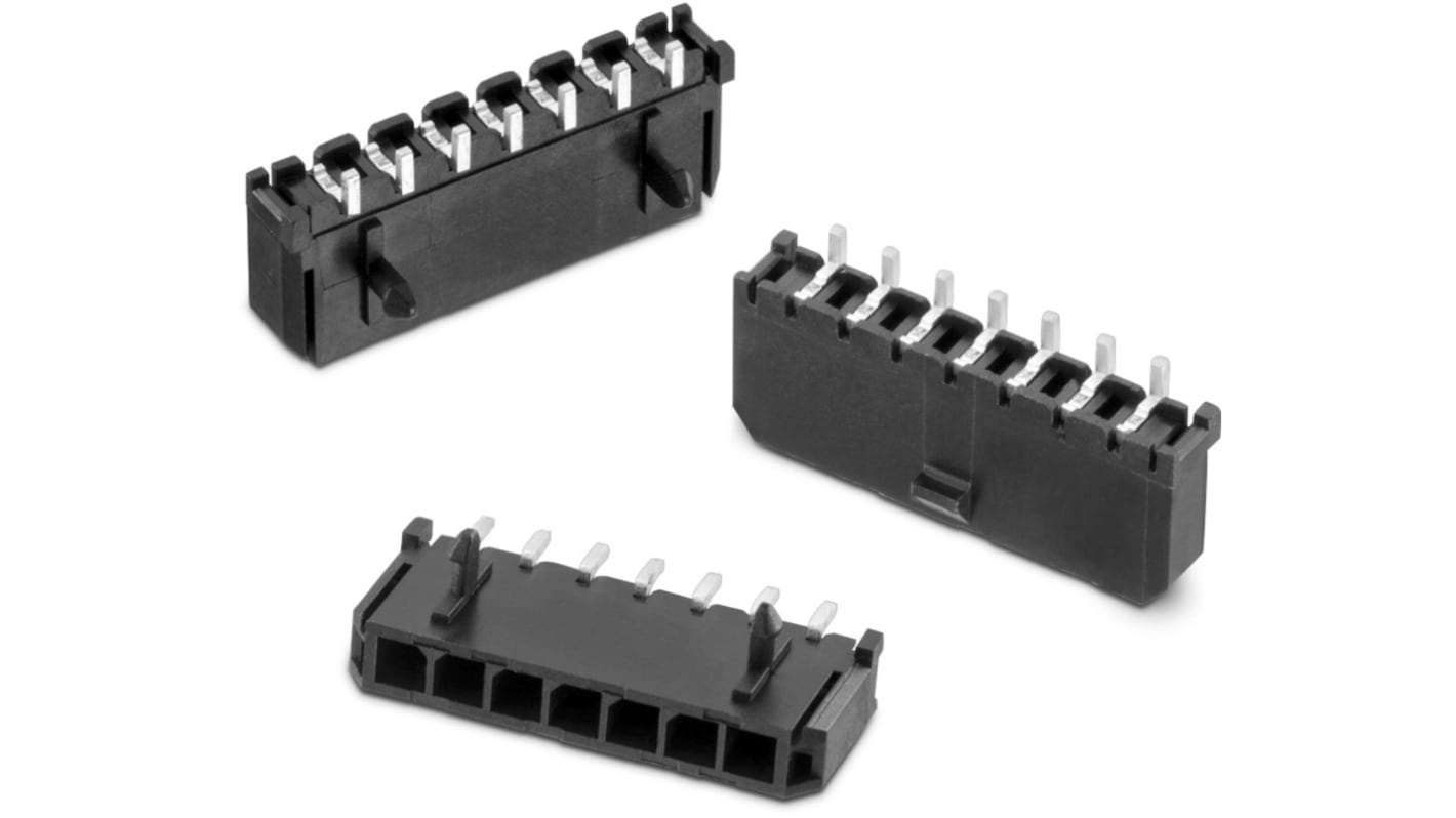 Wurth Elektronik WR-MPC3 Series Right Angle Surface Mount PCB Header, 2 Contact(s), 3.0mm Pitch, 1 Row(s), Shrouded